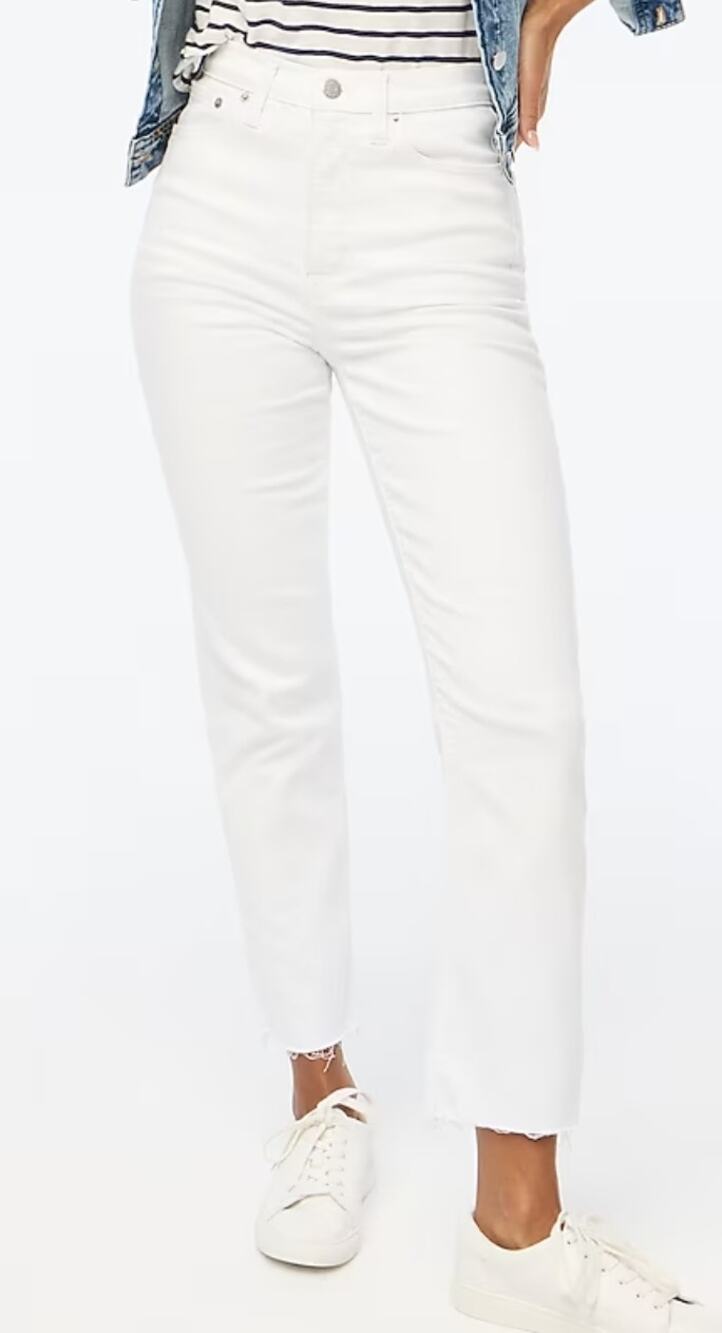 J. Crew Factory White Stovepipe Straight Jean in Signature Stretch+ Size 30 NWT